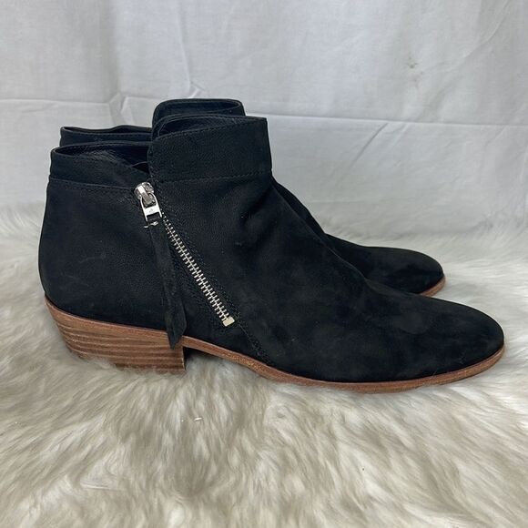 Sam Edelman Packer Black Suede Low Heel Booties Sz 12 - Picture 5 of 8